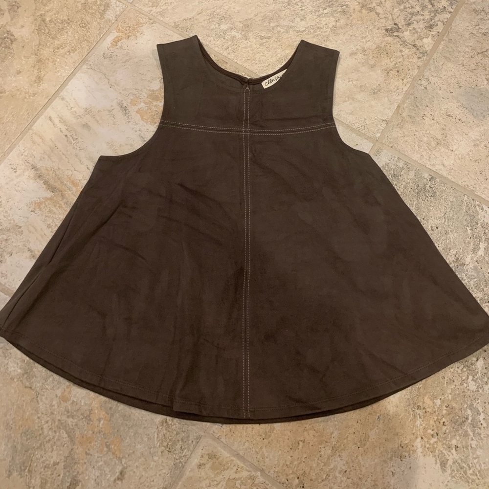 Suede dress top